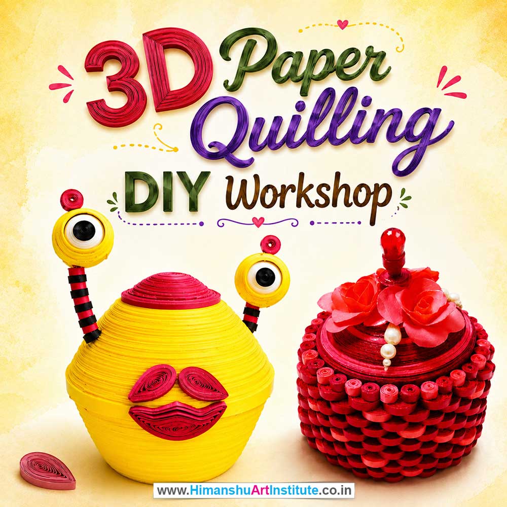 3D Paper Quilling DIY Workshop for Young and Adults in Delhi, Online 3D Paper Quilling DIY Workshp for Young and Adults, Best Art & Craft Workshop for Adults near Me