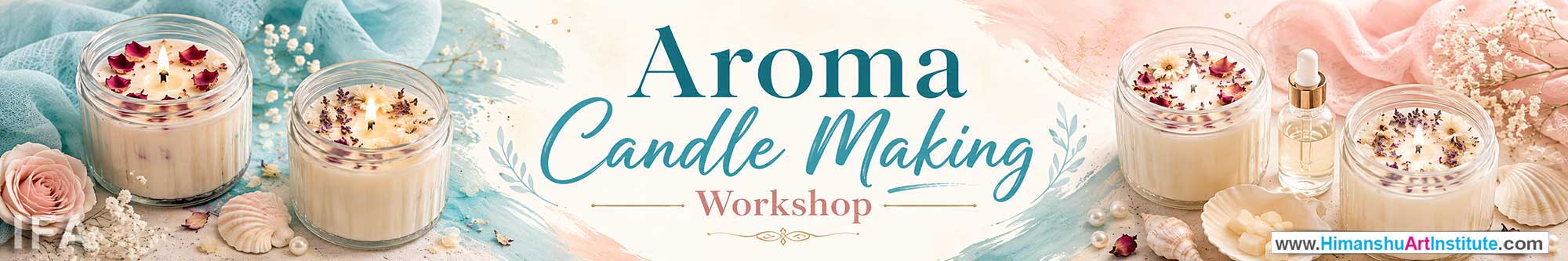 Aroma Candle Making Workshop for Young and Adults in Delhi, Online Aroma Candle Making Workshop, Aroma Candle Making Workshop Near Me, Art & Craft Workshop for Adults, Himanshu Art Institute