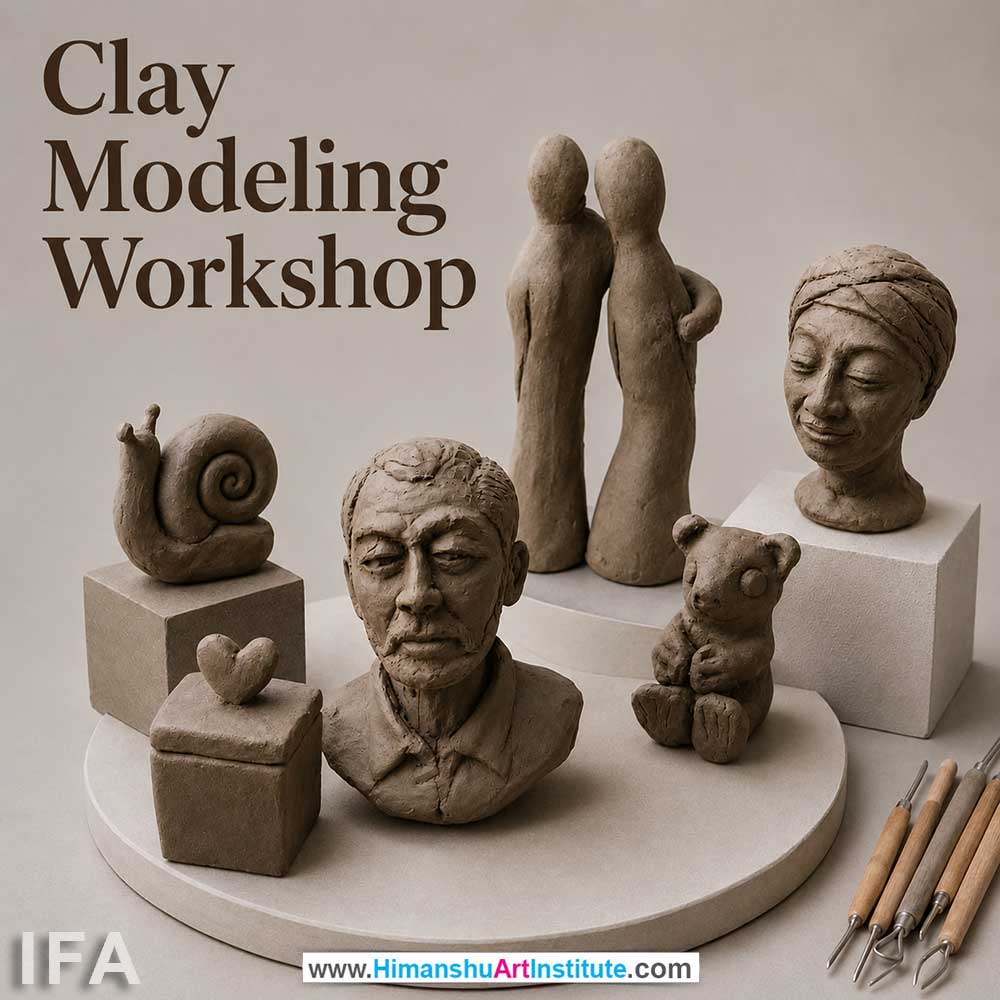 Clay Modeling Workshop for Young and Adults in Delhi, Online Clay Modeling Workshp for Young and Adults, Best Art & Craft Workshop for Adults near Me