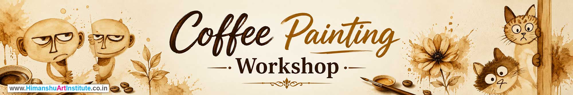 Coffee Painting Workshop for Young and Adults in Delhi, Online Coffee Painting Workshop, Coffee Painting Workshop Near Me, Art & Craft Workshop for Adults, Himanshu Art Institute