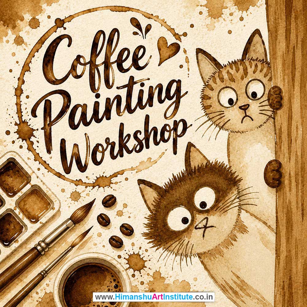 Coffee Painting Workshop for Young and Adults in Delhi, Online Coffee Painting Workshp for Young and Adults, Best Art & Craft Workshop for Adults near Me