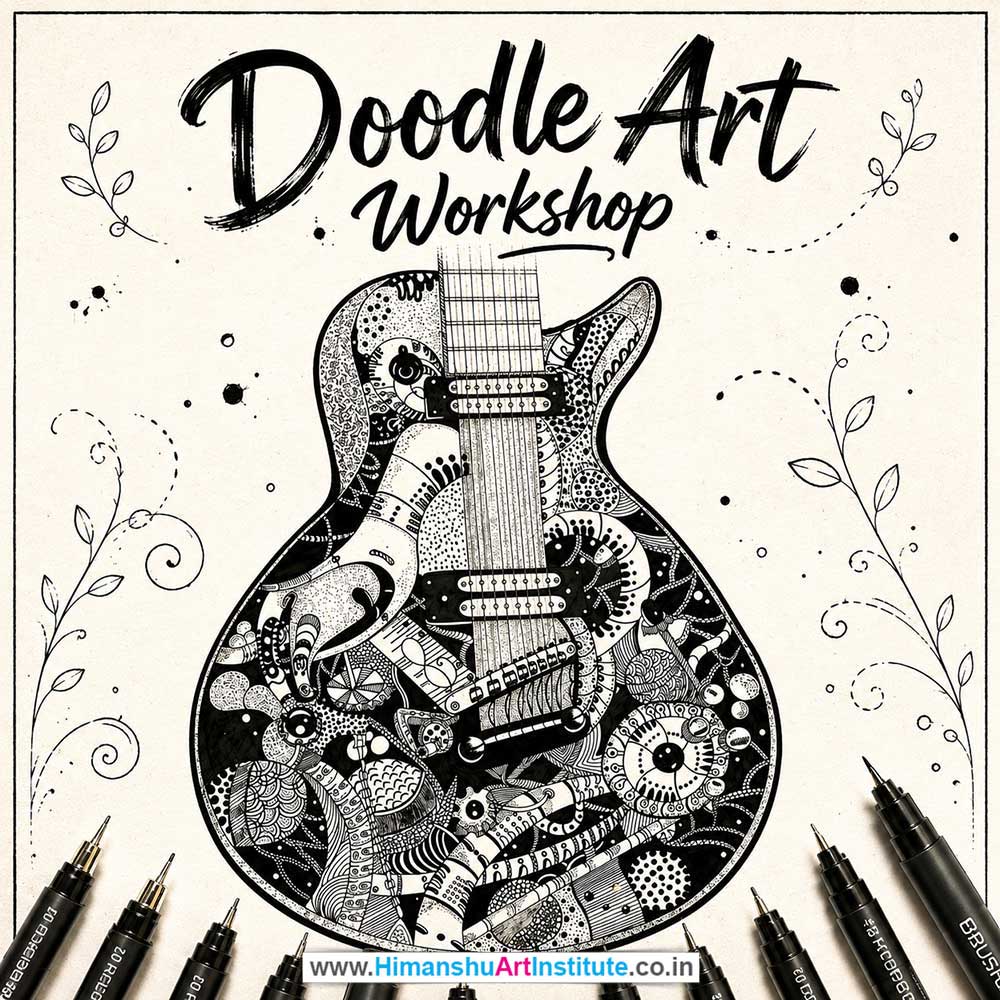 Doodle Art Workshop for Young and Adults in Delhi, Online Doodle Art Workshp for Young and Adults, Best Art & Craft Workshop for Adults near Me