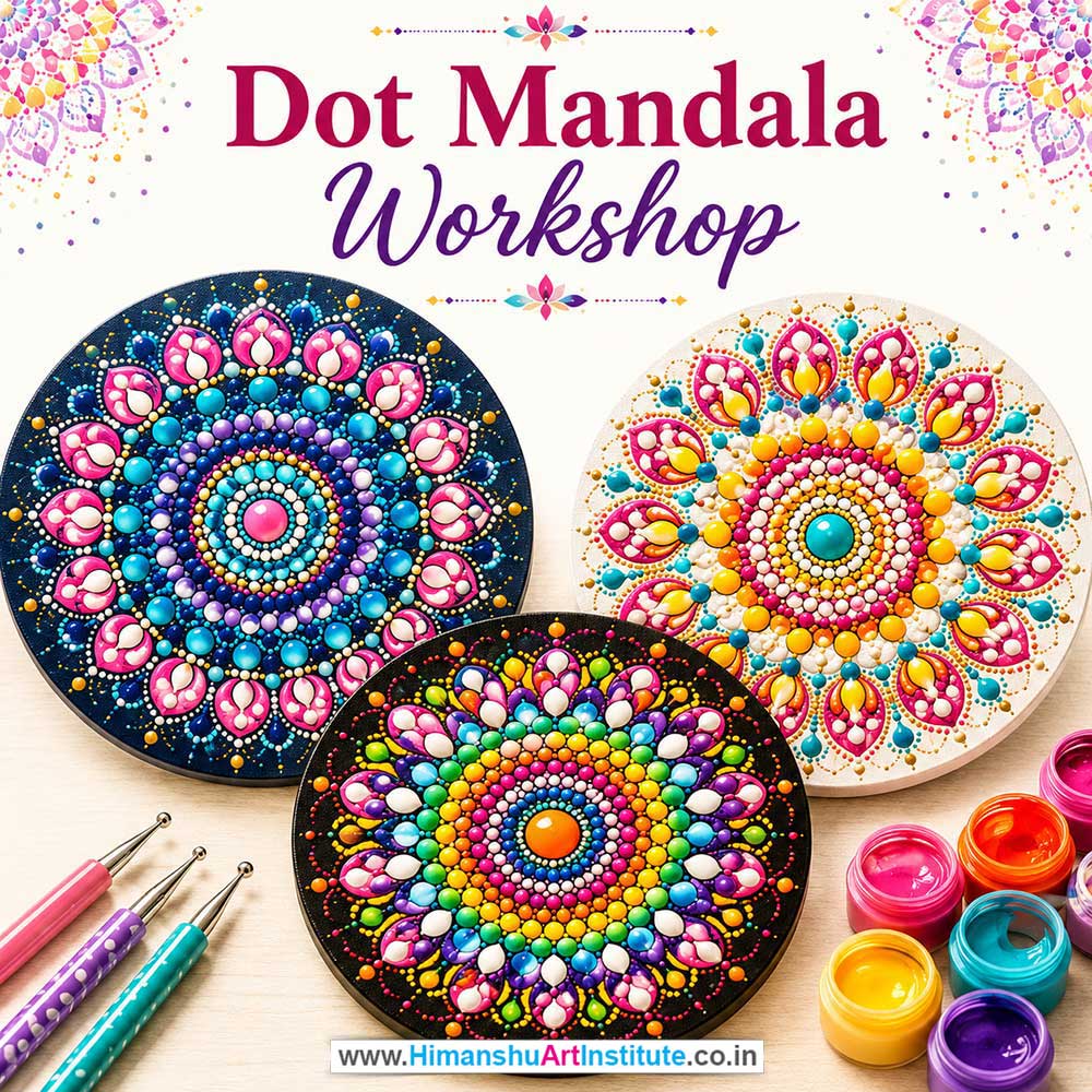 Dot Mandala Workshop for Young and Adults in Delhi, Online Dot Mandala Workshp for Young and Adults, Best Art & Craft Workshop for Adults near Me