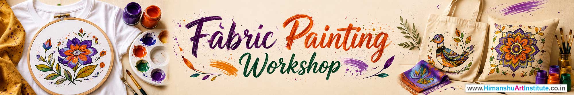 Fabric Painting Workshop for Young and Adults in Delhi, Online Fabric Painting Workshop, Fabric Painting Workshop Near Me, Art & Craft Workshop for Adults, Himanshu Art Institute