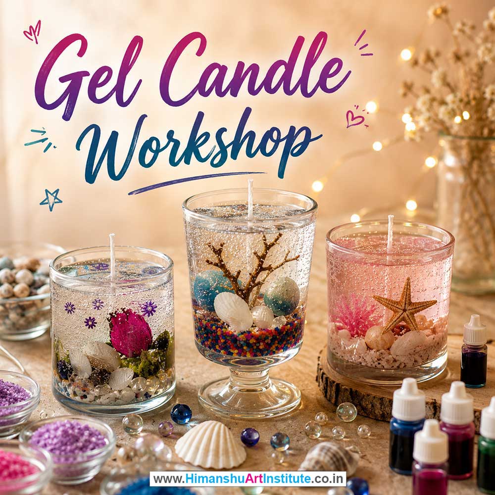 Gel Candle Workshop for Young and Adults in Delhi, Online Gel Candle Workshp for Young and Adults, Best Art & Craft Workshop for Adults near Me