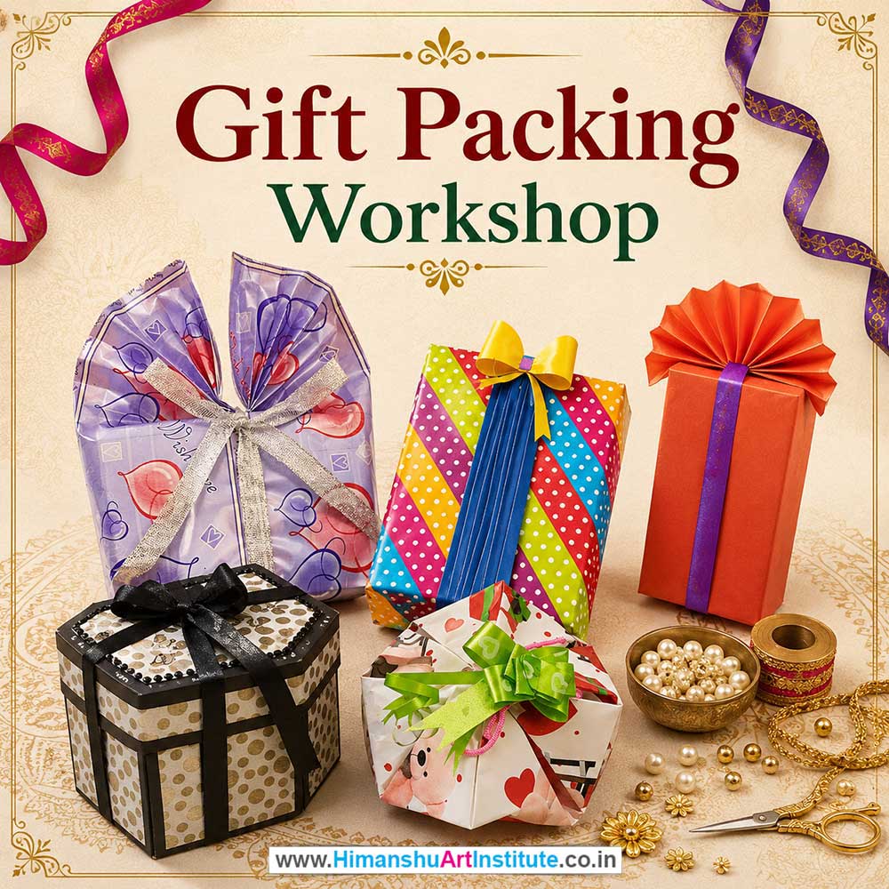 Gift Packing Workshop for Young and Adults in Delhi, Online Gift Packing Workshp for Young and Adults, Best Art & Craft Workshop for Adults near Me