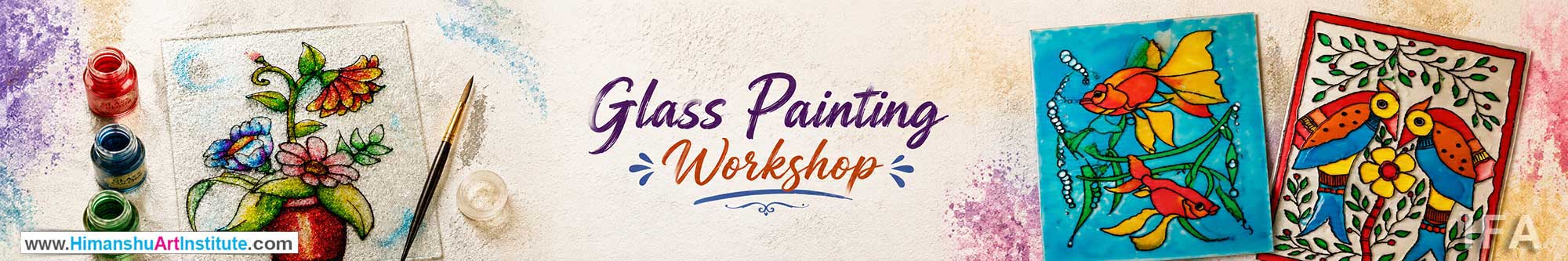 Glass Painting Workshop for Young and Adults in Delhi, Online Glass Painting Workshop, Glass Painting Workshop Near Me, Art & Craft Workshop for Adults, Himanshu Art Institute