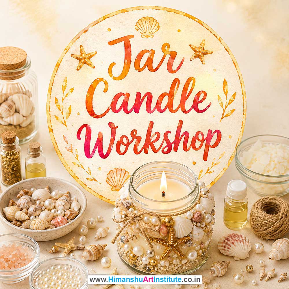 Jar Candle Workshop for Young and Adults in Delhi, Online Jar Candle Workshp for Young and Adults, Best Art & Craft Workshop for Adults near Me