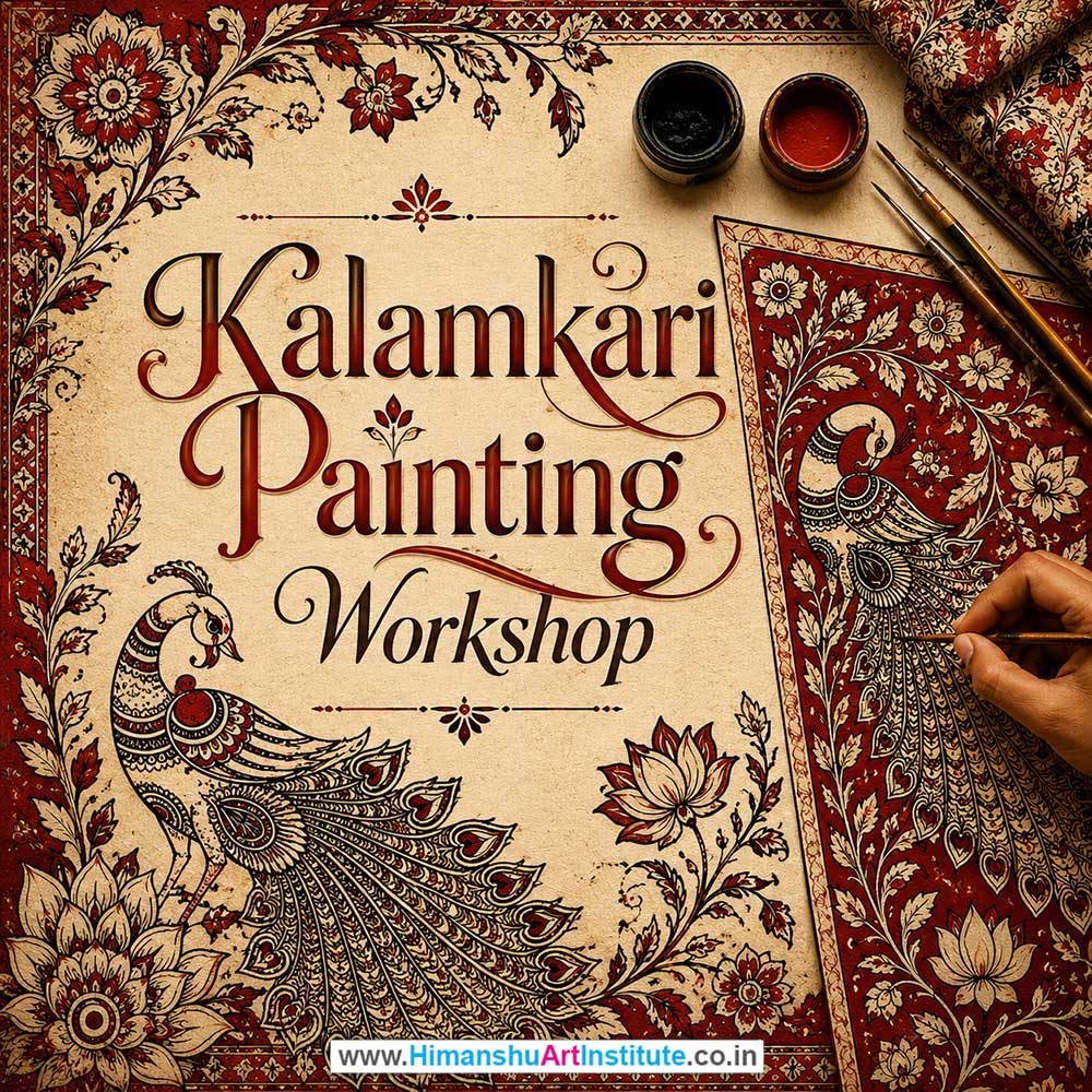 Kalamkari Painting Workshop for Young and Adults in Delhi, Online Kalamkari Painting Workshp for Young and Adults, Best Art & Craft Workshop for Adults near Me