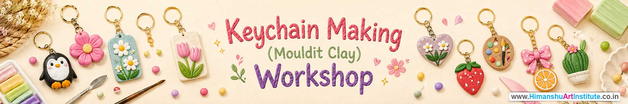 Keychain Making Workshop for Young and Adults in Delhi, Online Keychain Making Workshop, Keychain Making Workshop Near Me, Art & Craft Workshop for Adults, Himanshu Art Institute