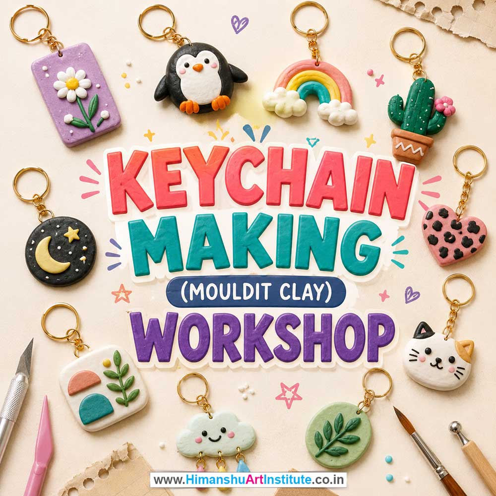 Keychain Making Workshop for Young and Adults in Delhi, Online Keychain Making Workshp for Young and Adults, Best Art & Craft Workshop for Adults near Me