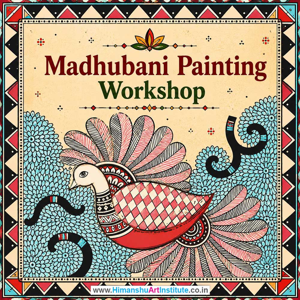 Madhubani Painting Workshop for Young and Adults in Delhi, Online Madhubani Painting Workshp for Young and Adults, Best Art & Craft Workshop for Adults near Me