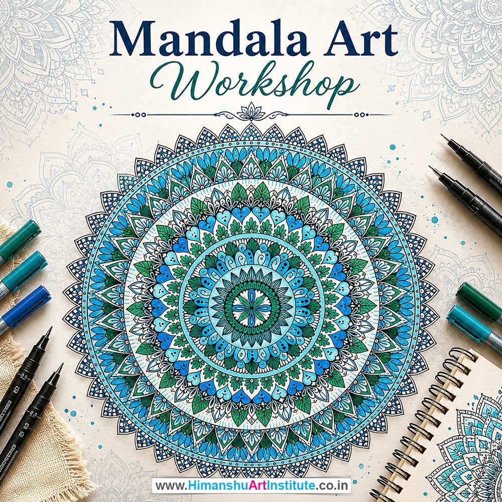 Mandala Art Workshop for Young and Adults in Delhi, Online Mandala Art Workshp for Young and Adults, Best Art & Craft Workshop for Adults near Me