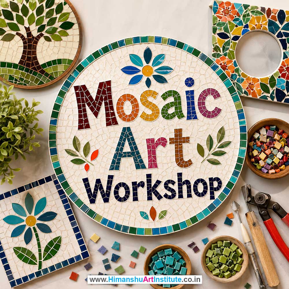 Mosaic Art Workshop for Young and Adults in Delhi, Online Mosaic Art Workshp for Young and Adults, Best Art & Craft Workshop for Adults near Me