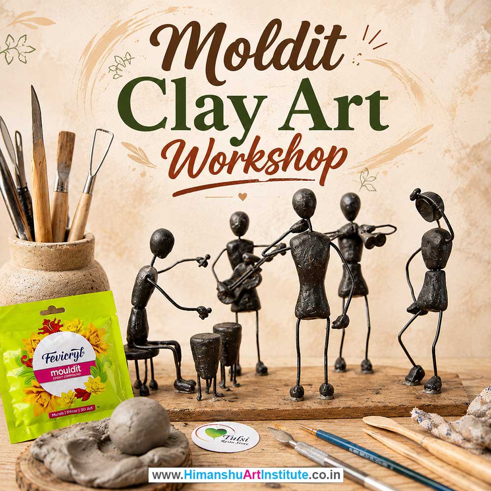 Mouldit Clay Workshop for Young and Adults in Delhi, Online Mouldit Clay Workshp for Young and Adults, Best Art & Craft Workshop for Adults near Me