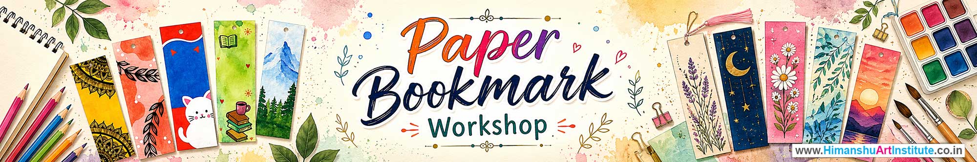 Paper Bookmark Workshop for Young and Adults in Delhi, Online Paper Bookmark Workshop, Paper Bookmark Workshop Near Me, Art & Craft Workshop for Adults, Himanshu Art Institute
