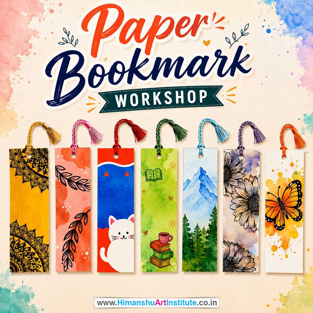 Paper Bookmark Workshop for Young and Adults in Delhi, Online Paper Bookmark Workshp for Young and Adults, Best Art & Craft Workshop for Adults near Me
