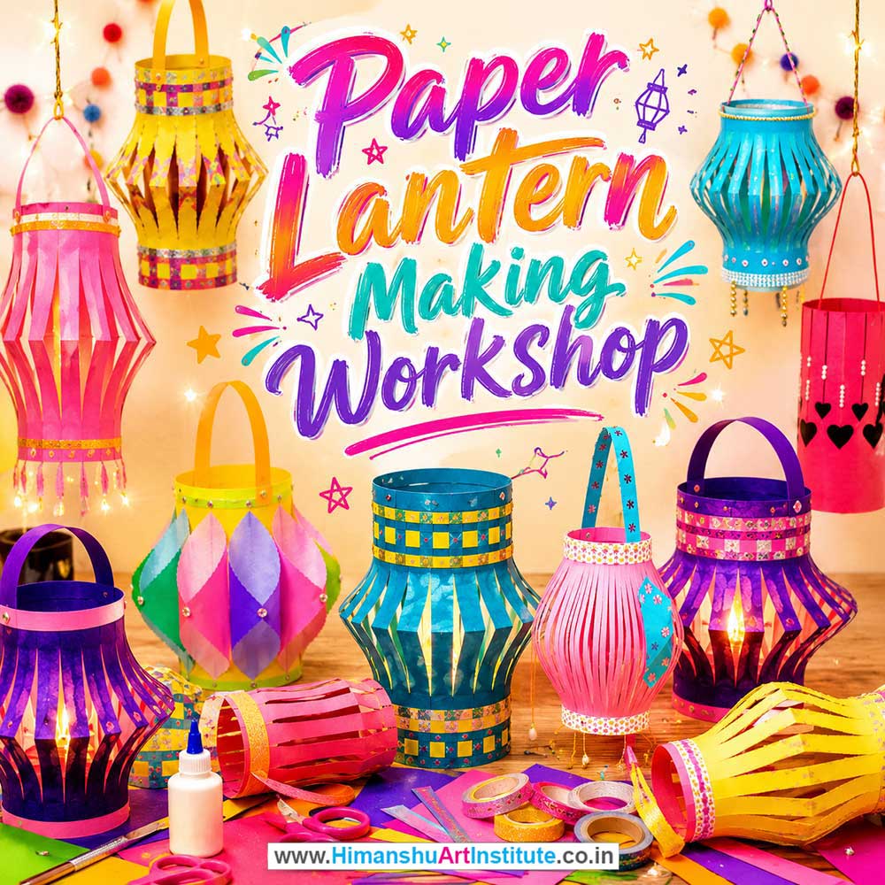Paper Lantern Making Workshop for Young and Adults in Delhi, Online Paper Lantern Making Workshp for Young and Adults, Best Art & Craft Workshop for Adults near Me