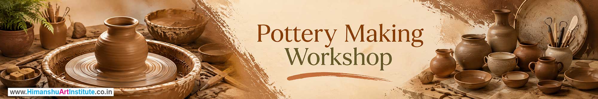 Pottery Making Workshop for Young and Adults in Delhi, Online Pottery Making Workshop, Pottery Making Workshop Near Me, Art & Craft Workshop for Adults, Himanshu Art Institute