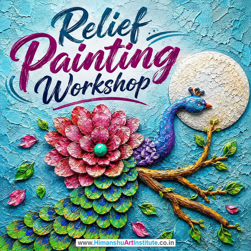 Relief Painting Workshop for Young and Adults in Delhi, Online Relief Painting Workshp for Young and Adults, Best Art & Craft Workshop for Adults near Me