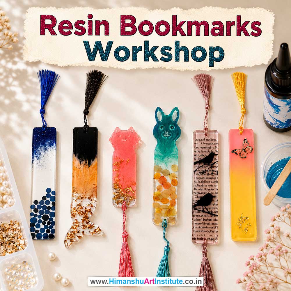 Resin Bookmarks Workshop for Young and Adults in Delhi, Online Resin Bookmarks Workshp for Young and Adults, Best Art & Craft Workshop for Adults near Me