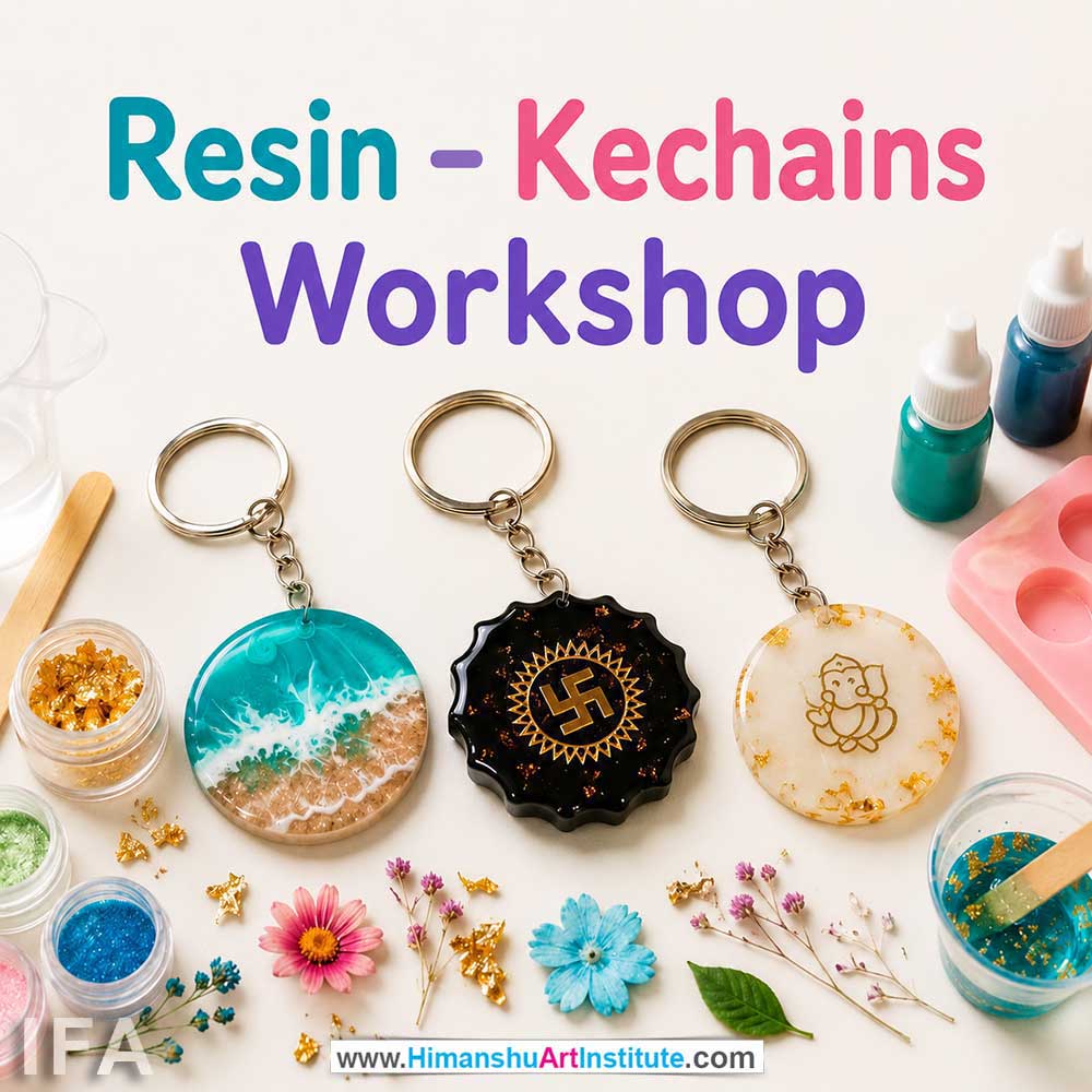 Resin Keychains Workshop for Young and Adults in Delhi, Online Resin Keychains Workshp for Young and Adults, Best Art & Craft Workshop for Adults near Me