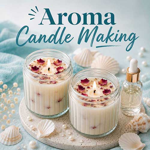 Online Aroma Candle Making Workshop, Aroma Candle Making Workshop for Adults, Aroma Candle Making Workshop Near Me, Art & Craft Workshops for Adults, Best Aroma Candle Making Workshop in Delhi, India, Himanshu Art Institute