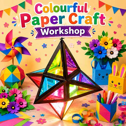 Online Colourful Paper Craft Workshop, Colourful Paper Craft Workshop for Adults, Colourful Paper Craft Workshop Near Me, Art & Craft Workshops for Adults, Best Colourful Paper Craft Workshop in Delhi, India, Himanshu Art Institute