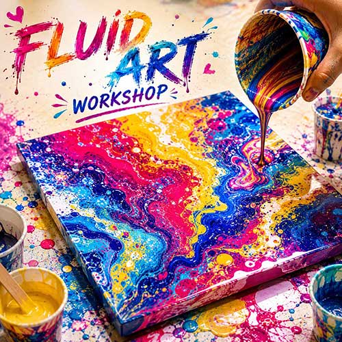 Online Fluid Art Workshop, Fluid Art Workshop for Adults, Fluid Art Workshop Near Me, Art & Craft Workshops for Adults, Best Fluid Art Workshop in Delhi, India, Himanshu Art Institute