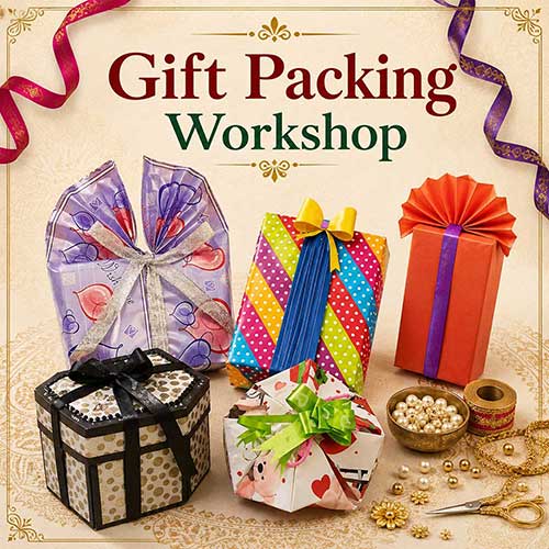 Online Gift Packing Workshop, Gift Packing Workshop for Adults, Gift Packing Workshop Near Me, Art & Craft Workshops for Adults, Best Gift Packing Workshop in Delhi, India, Himanshu Art Institute
