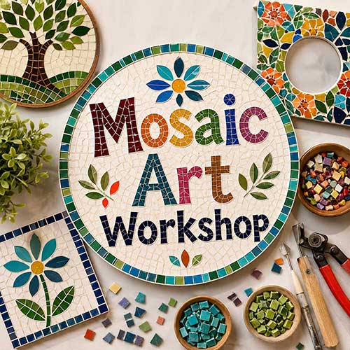 Online Mosaic Art Workshop, Mosaic Art Workshop for Adults, Mosaic Art Workshop Near Me, Art & Craft Workshops for Adults, Best Mosaic Art Workshop in Delhi, India, Himanshu Art Institute