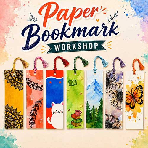 Online Paper Bookmark Workshop, Paper Bookmark Workshop for Adults, Paper Bookmark Workshop Near Me, Art & Craft Workshops for Adults, Best Paper Bookmark Workshop in Delhi, India, Himanshu Art Institute