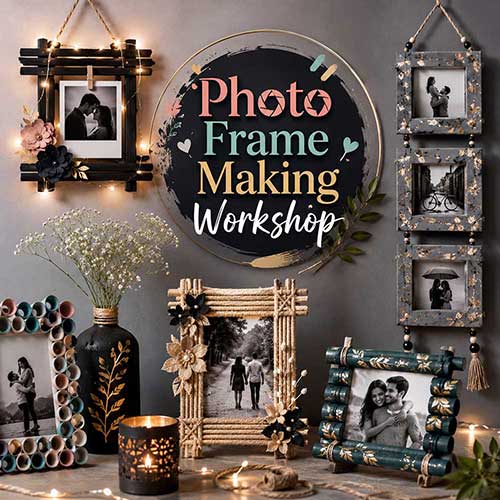 Online Photo Frame Making Workshop, Photo Frame Making Workshop for Adults, Photo Frame Making Workshop Near Me, Art & Craft Workshops for Adults, Best Photo Frame Making Workshop in Delhi, India, Himanshu Art Institute