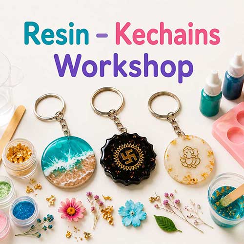 Online Resin Keychains Workshop, Resin Keychains Workshop for Adults, Resin Keychains Workshop Near Me, Art & Craft Workshops for Adults, Best Resin Keychains Workshop in Delhi, India, Himanshu Art Institute