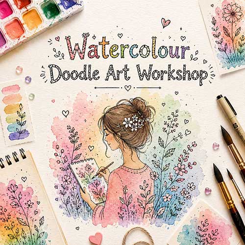 Online Watercolour Doodle Art Workshop, Watercolour Doodle Art Workshop for Adults, Water Colour Doodle Art Workshop, Watercolour Doodle Art Workshop Near Me, Art & Craft Workshops for Adults, Best Watercolour Doodle Art Workshop in Delhi, India, Himanshu Art Institute