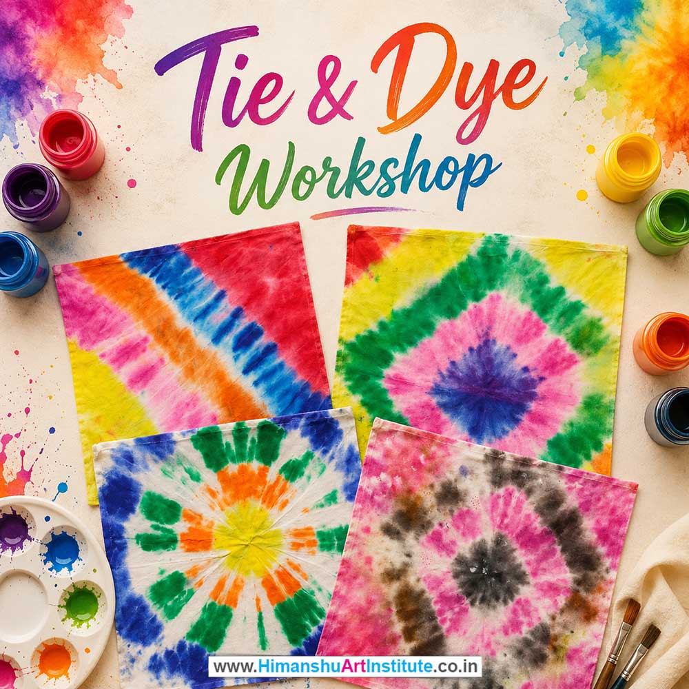 Tie & Dye Workshop for Young and Adults in Delhi, Online Tie & Dye Workshp for Young and Adults, Best Art & Craft Workshop for Adults near Me