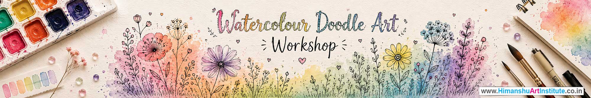 Watercolour Doodle Art Workshop for Young and Adults in Delhi, Online Watercolour Doodle Art Workshop, Watercolour Doodle Art Workshop Near Me, Art & Craft Workshop for Adults, Himanshu Art Institute