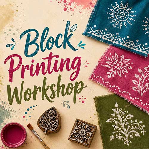Block Printing Workshop for Foreigner, Online Block Printing Workshop for Foreigner, Block Printing Workshop, Art & Craft Workshops for Foreigner, Best Block Printing Workshop for Foreigner in Delhi, India, Himanshu Art Institute