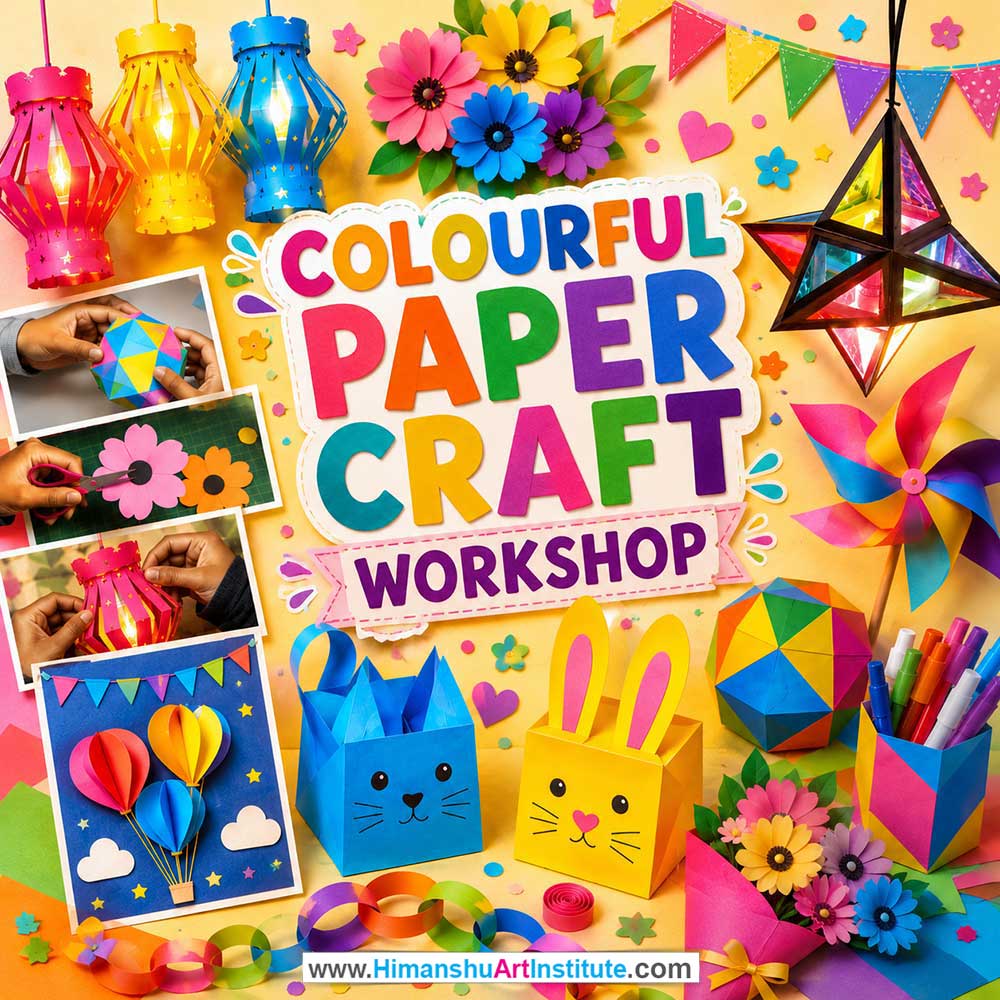 Colourful Paper Craft Workshop for Kids and Children in Delhi, Online Colourful Paper Craft Workshp for Kds, Best Art & Craft Workshop for Children near Me