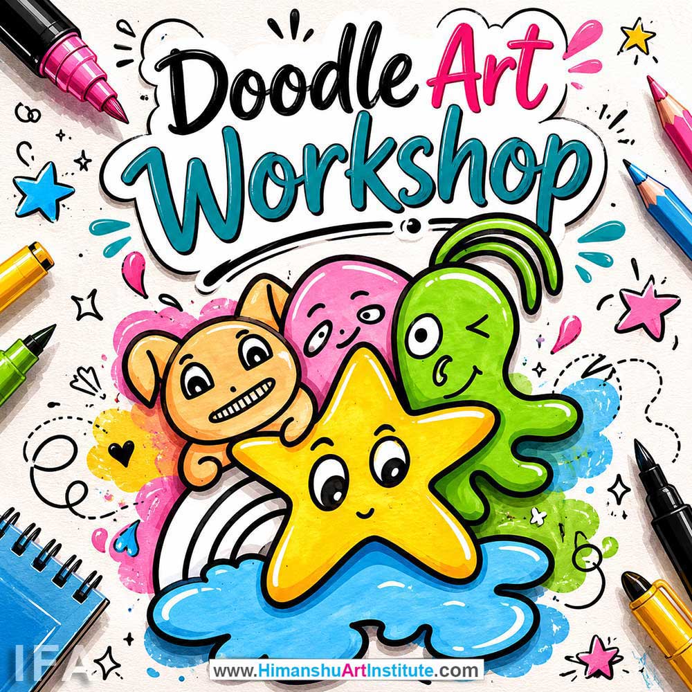 Doodle Art Workshop for Kids and Children in Delhi, Online Doodle Art Workshp for Kds, Best Art & Craft Workshop for Children near Me
