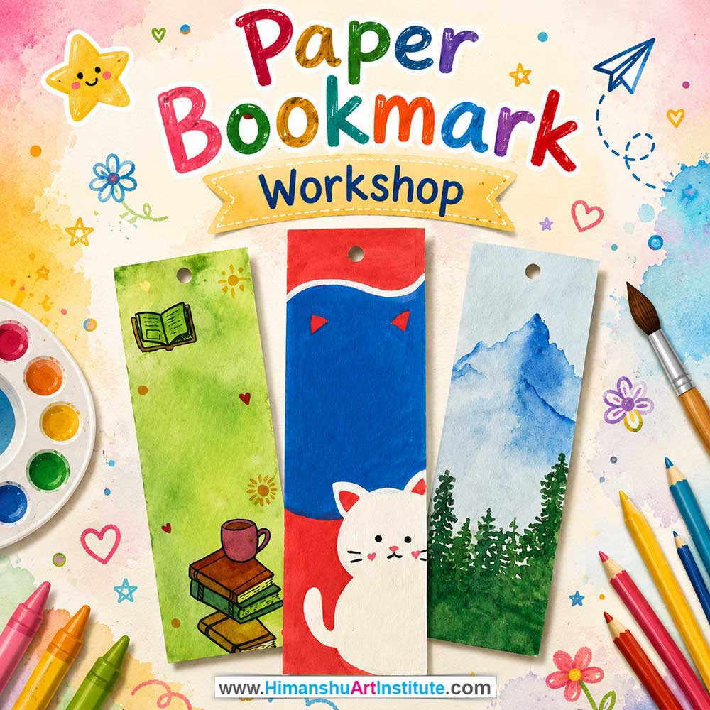 Paper Bookmark Workshop for Kids and Children Paper Bookmark Workshop for Kids and Children in Delhi, Online Paper Bookmark Workshp for Kds, Best Art & Craft Workshop for Children near Me