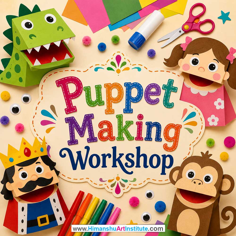 Puppet Making Workshop for Kids and Children in Delhi, Online Puppet Making Workshp for Kds, Best Art & Craft Workshop for Children near Me