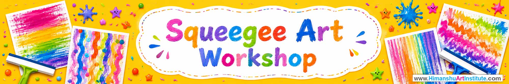 Squeegee Art Workshop for Kids and Children in Delhi, Squeegee Art Workshop for Kids Near Me, Art & Craft Workshop for Children, Art & Craft Workshop for Kids, Himanshu Art Institute
