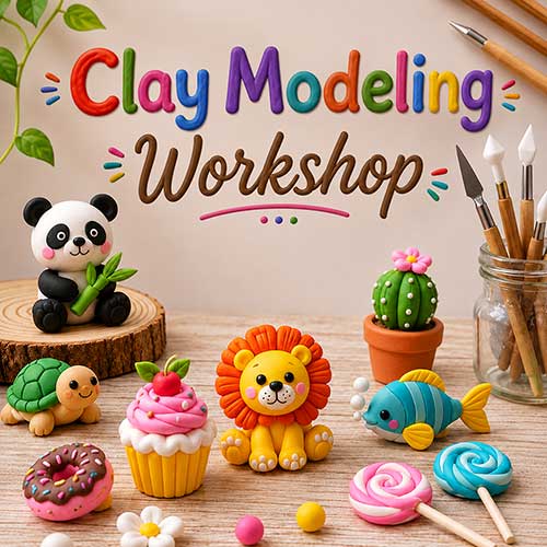 Online Clay Modeling Workshop, Clay Modeling Workshop for Kids, Clay Modeling Workshop Near Me for Children, Art & Craft Workshops for Kids, Art & Craft Activities for Children, Best Clay Modeling Workshop for Kids in Delhi, India, Himanshu Art Institute