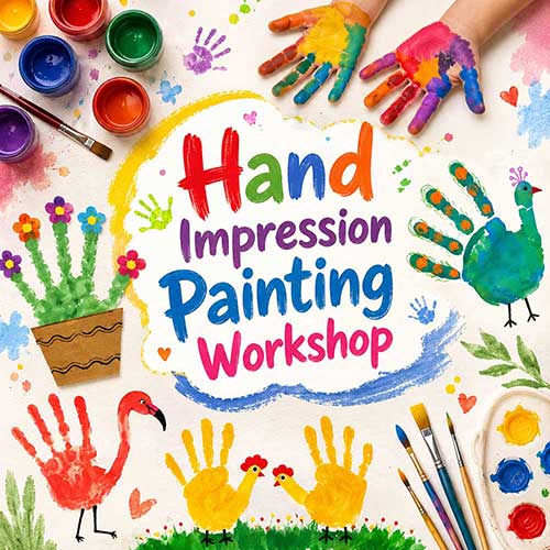 Online Hand Impression Workshop, Hand Impression Workshop for Kids, Hand Impression Workshop Near Me for Children, Art & Craft Workshops for Kids, Art & Craft Activities for Children, Best Hand Impression Workshop for Kids in Delhi, India, Himanshu Art Institute