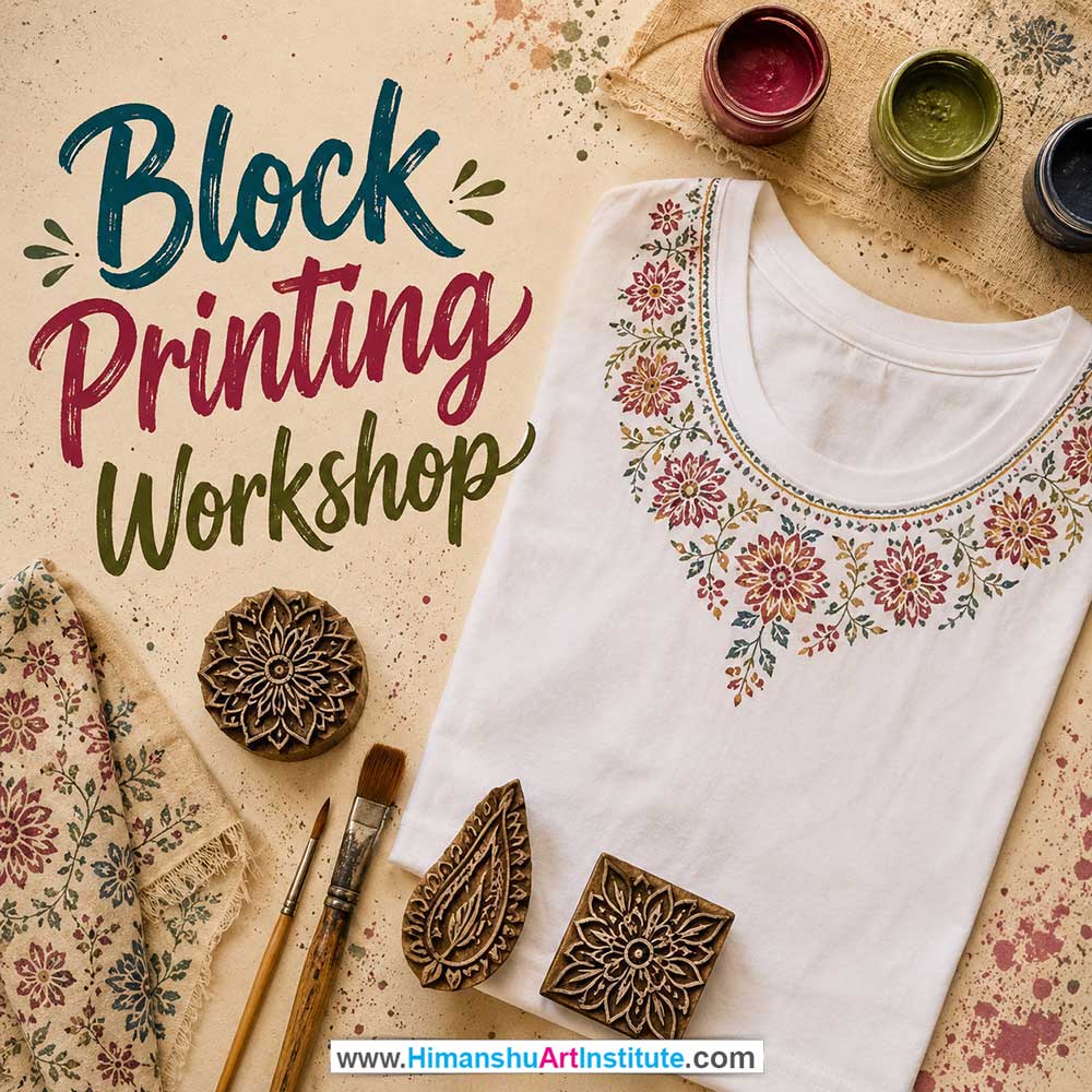 Block Printing Workshop Women in Delhi, Block Printing Workshop for Ladies in Delhi, Block Printing Workshop for Girls in Delhi, Online Block Printing Workshp for Women, Best Art & Craft Workshop for Ladies near Me