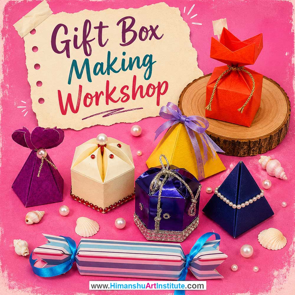 Gif Box Making Workshop Women in Delhi, Gif Box Making Workshop for Ladies in Delhi, Gif Box Making Workshop for Girls in Delhi, Online Gif Box Making Workshp for Women, Best Art & Craft Workshop for Ladies near Me