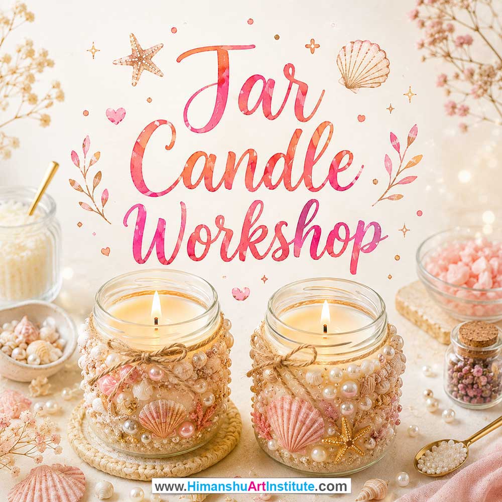 Jar Candle Workshop Women in Delhi, Jar Candle Workshop for Ladies in Delhi, Jar Candle Workshop for Girls in Delhi, Online Jar Candle Workshp for Women, Best Art & Craft Workshop for Ladies near Me