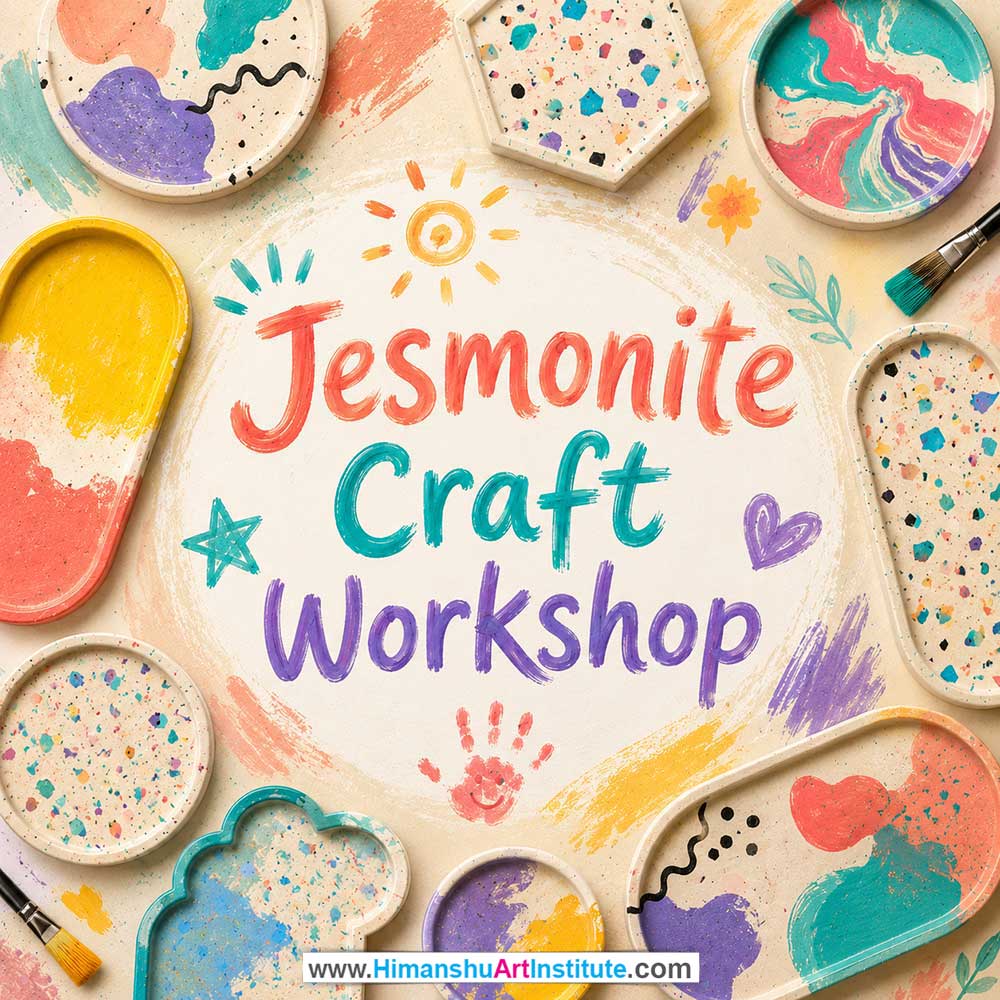 Jesmonite Craft Workshop Women in Delhi, Jesmonite Craft Workshop for Ladies in Delhi, Jesmonite Craft Workshop for Girls in Delhi, Online Jesmonite Craft Workshp for Women, Best Art & Craft Workshop for Ladies near Me