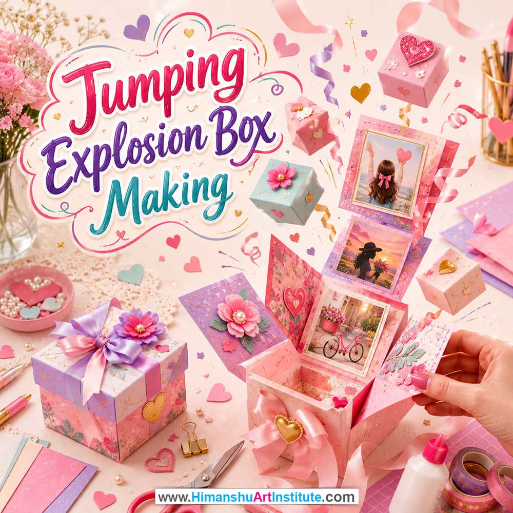 Jumping Explosion Box Making Workshop Women in Delhi, Jumping Explosion Box Making Workshop for Ladies in Delhi, Jumping Explosion Box Making Workshop for Girls in Delhi, Online Jumping Explosion Box Making Workshp for Women, Best Art & Craft Workshop for Ladies near Me